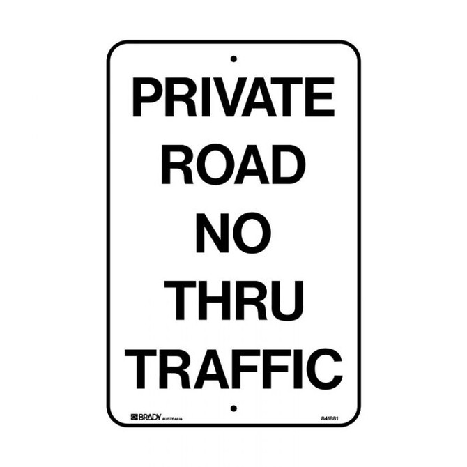 Private Road No Thru Traffic - Road Signs - Part No. 841881