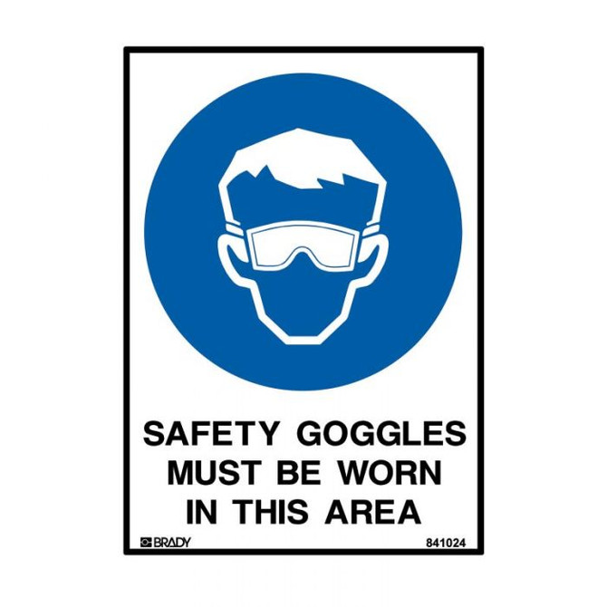 Safety Goggles Must Be Worn - Mandatory Signs