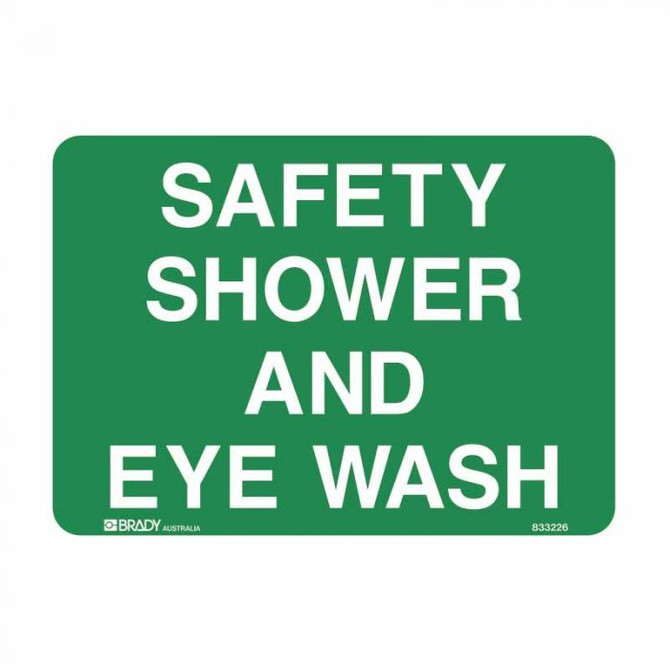 Safety Shower And Eye Wash - First Aid Signs - Part No. 833226