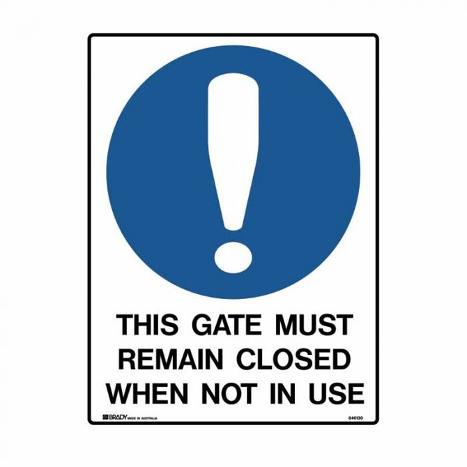 This Gate Must Remain Closed When Not In Use - Mandatory Signs