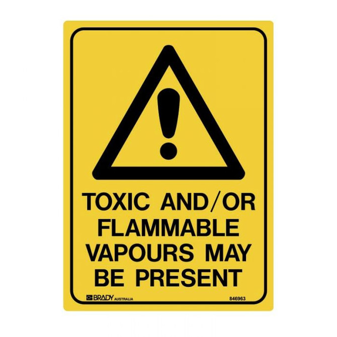 Toxic and or Flammable Vapours May Be Present - Caution Signs