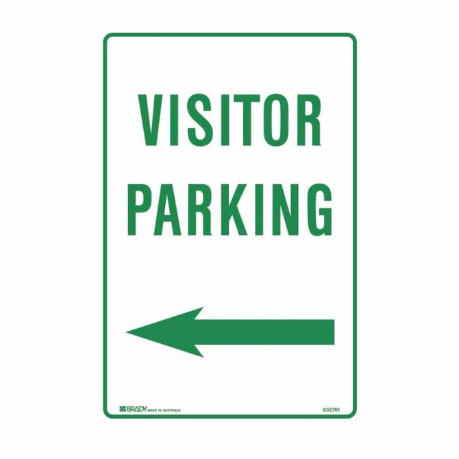 Visitor Parking Left Arrow - Parking Signs