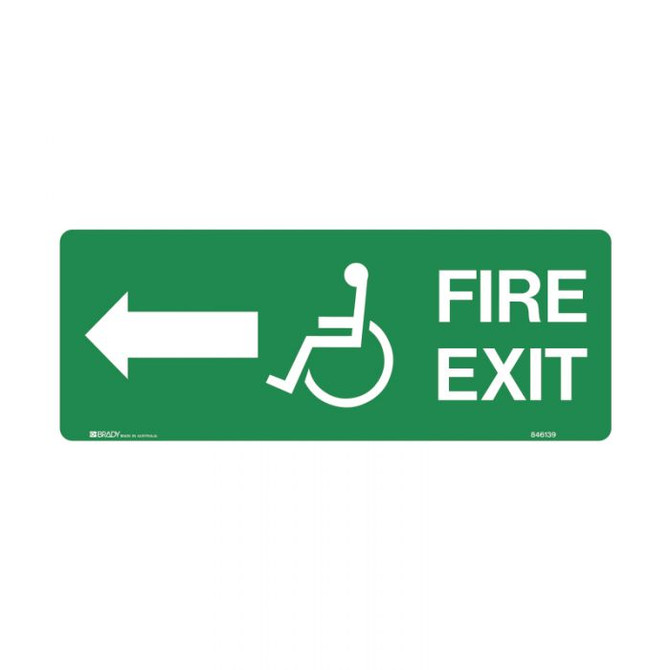 Wheelchair Exit To Left - Exit Signs