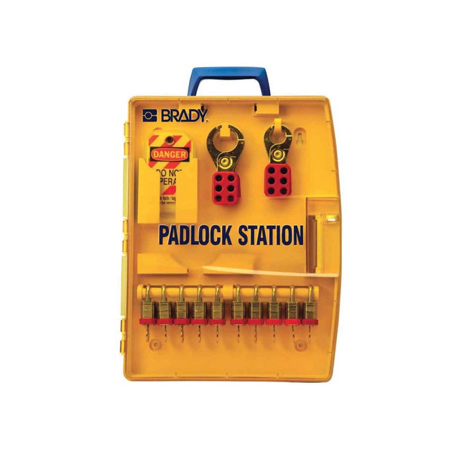 Ready Access Padlock Station with 10 Brady Steel Padlocks - Lockout Stations Electrical