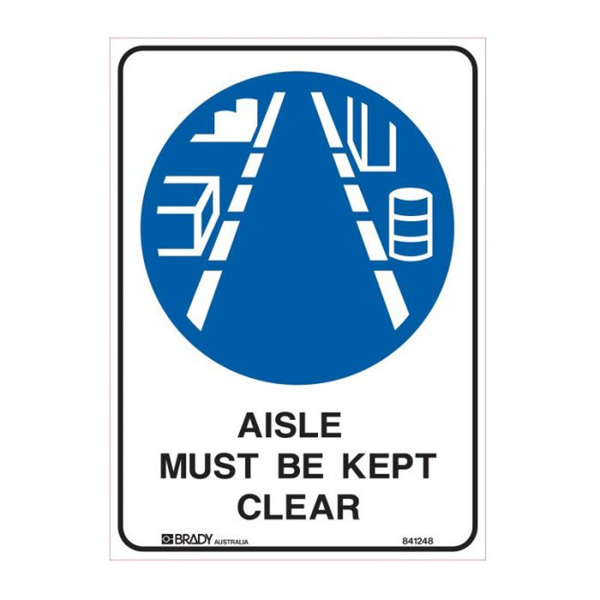 Aisle Must Be Kept Clear - Mandatory Signs
