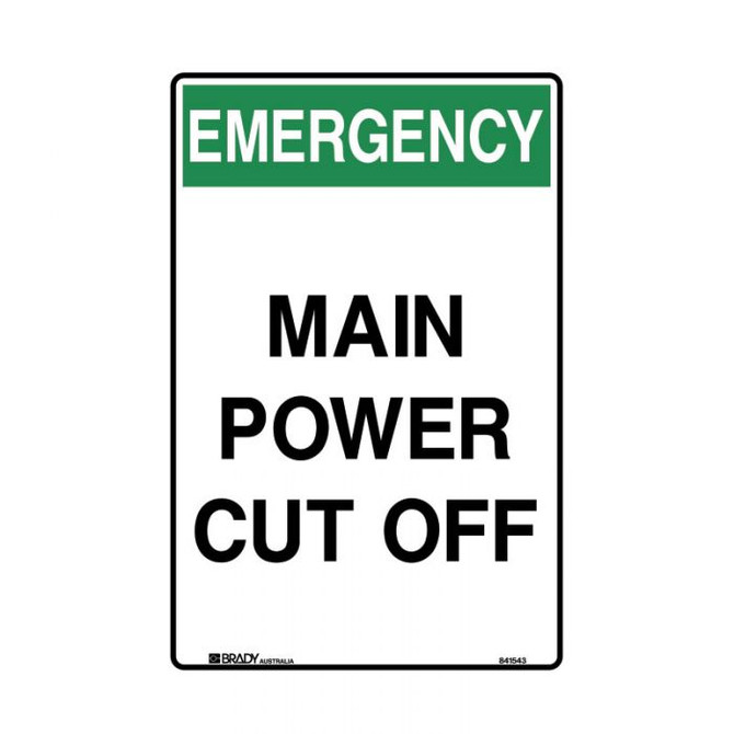 Emergency Main Power Cut Off - Electrical Signs