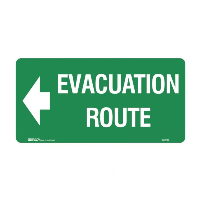 Evacuation Route Left Arrow - Exit Signs