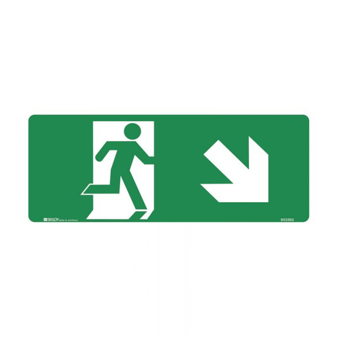 Running Man Exit Down Right Arrow - Exit Signs