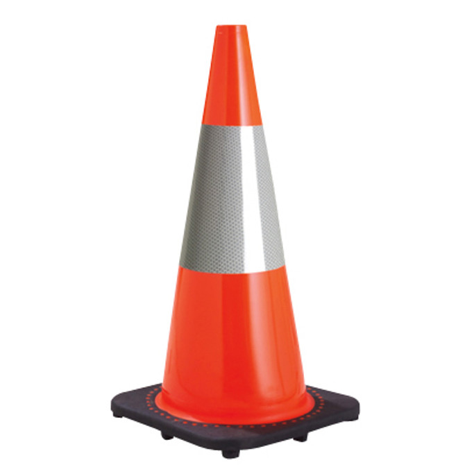 Road Cone 450mm Reflective Rubber Base
