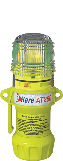 ub280b (at280b) eflare beacon steady on or flash green 150mm