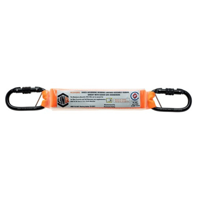 Shock Absorbing 450mm Assembly With Perm Attached Screw Gate Karabiners