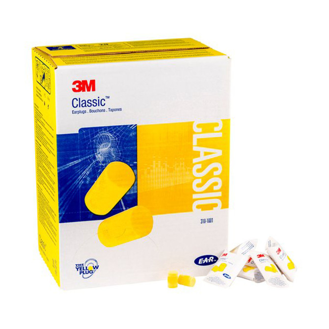 310-1001 3m Classic Earplugs Foam Pill/Pack Uncorded Bx200 Cl4 23db#