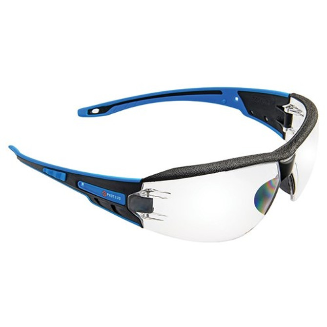 Proteus 1 Safety Glasses Clear Lens Integrated Brow Dust Guard