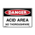 Acid Area No Thoroughfare - Danger Signs