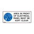 Area In Front Of Electrical Panel Must Be Kept Clear - Mandatory Signs