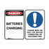 Batteries Charging/Charge Must Be Shut Off Before Connecting Or Disconnecting - Forklift Safety Signs