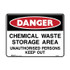 Chemical Waste Storage Area Unauthorised Persons Keep Out - Danger Signs