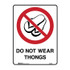 Do Not Wear Thongs - Prohibition Signs