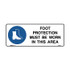 Foot Protection Must Be Worn In This Area - Mandatory Signs