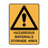 Hazardous Materials Storage Area - Caution Signs