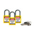 Brady Safety Plus 3 Keyed Alike Pack - Yellow