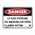 LP Gas Storage No Smoking Or Open Flames Within - Danger Signs