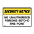 No Unauthorised Persons Beyond This Point - Security Signs