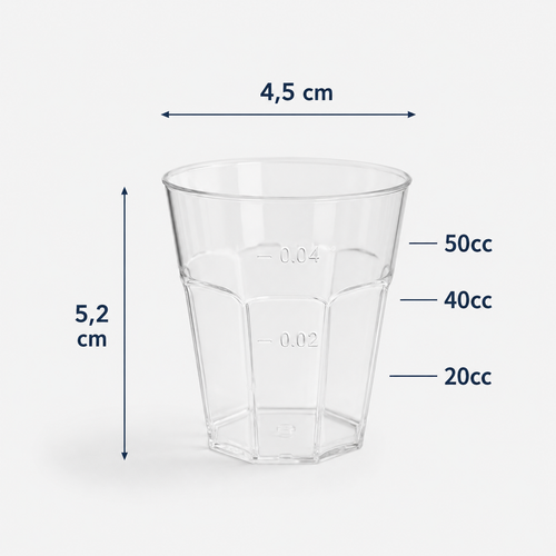 BICCHIERE COCKTAIL LIQUORE TRASPARENTE 50CC -  50PZ