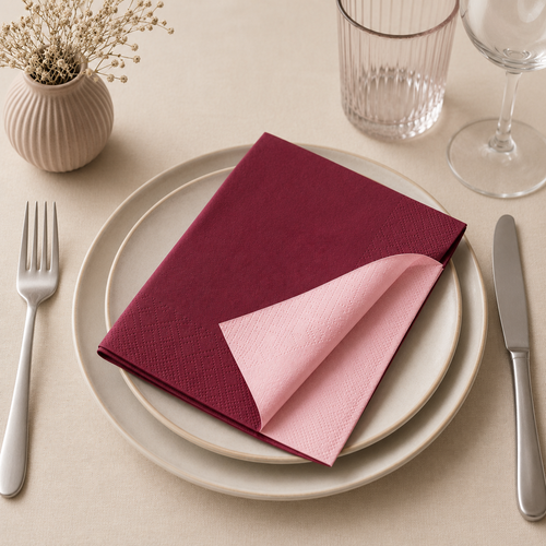 TOVAGLIOLI 4V VELO BI COLORE BORDEAUX ROSA