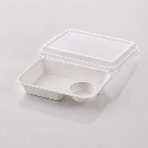 VASCHETTA IN POLPA DI CELLULOSA CON SCOMPARTO SALSA – 25 PZ