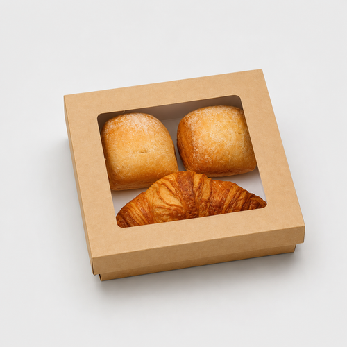 BOX IN CARTONCINO KRAFT AVANA CON FINESTRA  – 25 PEZZI