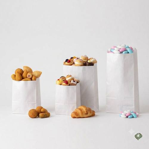 SACCHETTI IN CARTA BIANCA PATINATA PER ALIMENTI  VARI FORMATI  – 10 KG