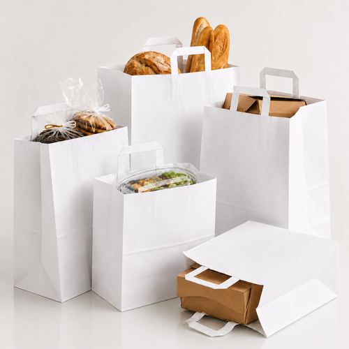 SHOPPER IN CARTA KRAFT BIANCA  – VARIE DIMENSIONI 200/250