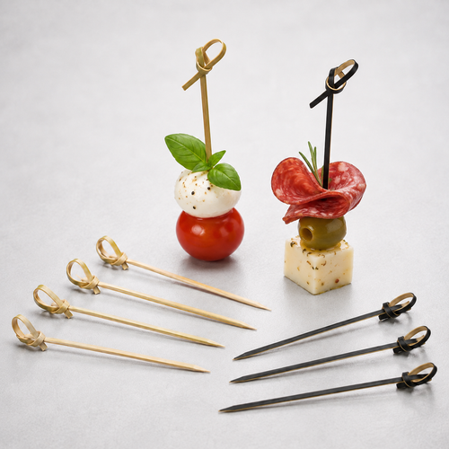 SPIEDINI IN BAMBOO CON NODO DECORATIVO 10,5 CM – 100 PEZZI