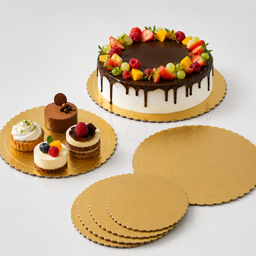 VASSOIO SOTTOTORTA TONDO ORO – 10 KG – VARIE DIMENSIONI