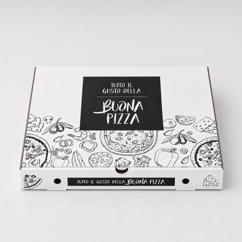 SCATOLE PER PIZZA 33X33X3,5H BIANCHE IT – 100 PEZZI