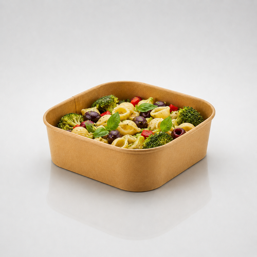 INSALATIERA QUADRATA AVANA IN CARTA KRAFT 750ML - 24PZ