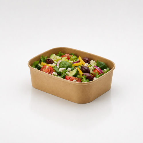 INSALATIERA RETTANGOLARE  IN CARTA KRAFT 500 ML - 24 PZ