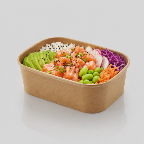 INSALATIERA RETTANGOLARE AVANA IN CARTA KRAFT 750ML - 24PZ