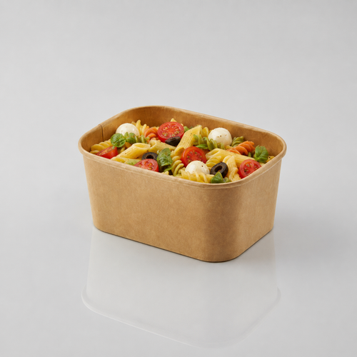 INSALATIERA RETTANGOLARE AVANA IN CARTA KRAFT 1000ML - 24PZ