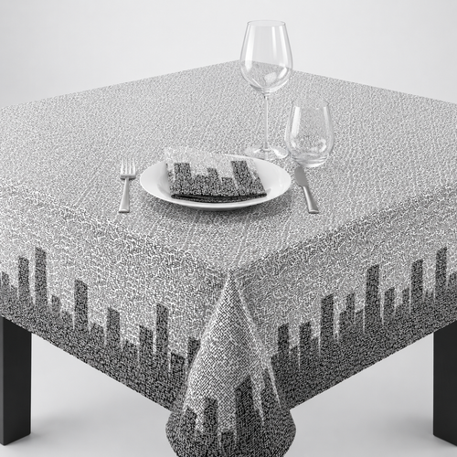 TOVAGLIA AIRLAID 100X100 CM FANTASIA SKYLINE NERO – 50 PEZZI