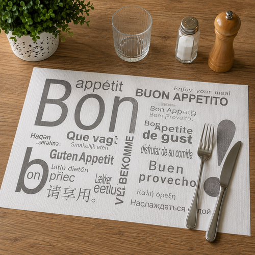 TOVAGLIETTE IN CARTA GOFFRATA BUON APPETITO 33X40 CM – 250 PEZZI