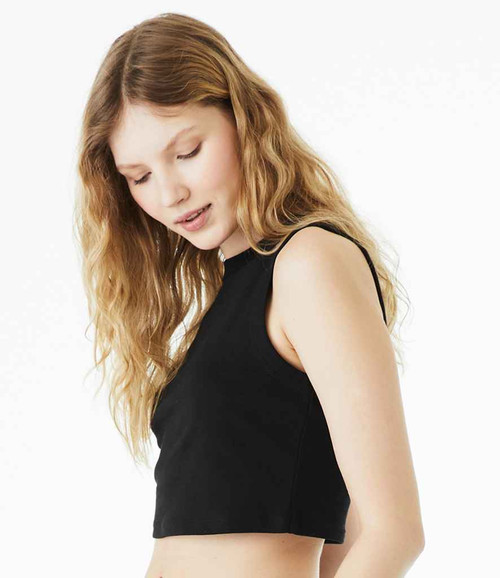 Bella Ladies Micro Rib Muscle Crop Tank Top