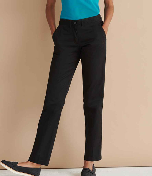 Henbury Ladies 65/35 Flat Fronted Chino Trousers