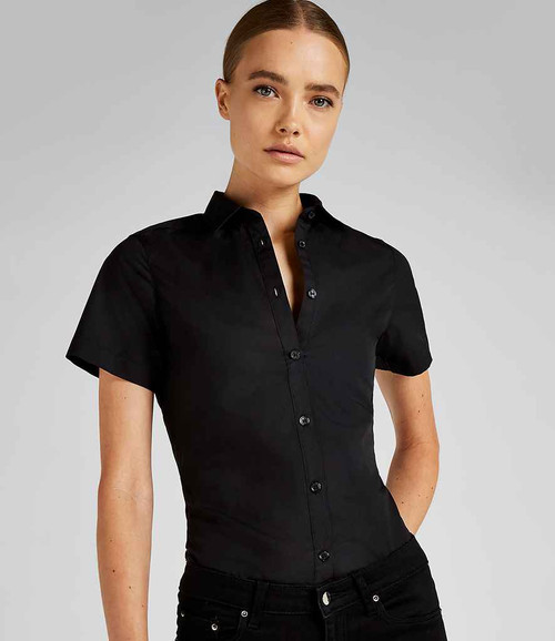 Kustom Kit Ladies Short Sleeve Tailored Poplin Shirt