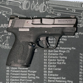 Smith & Wesson Shield Plus California Compliant Micro Compact 9mm handgun with a 3.1" Barrel for sale at CM Ammo and Firearm Supply in Simi Valley, CA 93063.