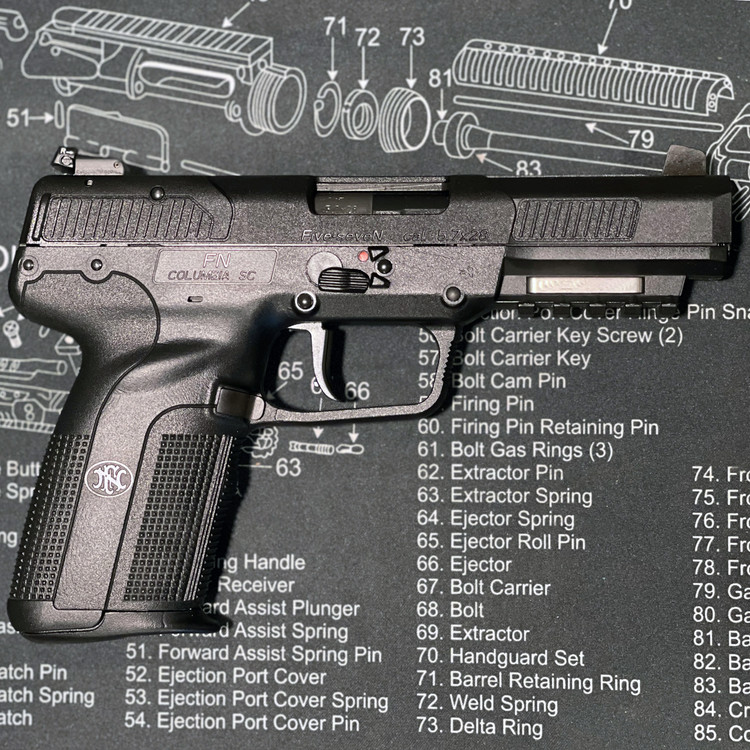 FN Five Seven 5.7x28mm handgun with 4.75 inch barrel for sale at CM Ammo and Firearm Supply in Simi Valley, CA 93063