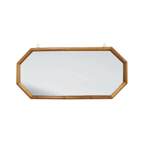 Mirror, 31.5" x 18"  Contemporary Bamboo Framed Octagon