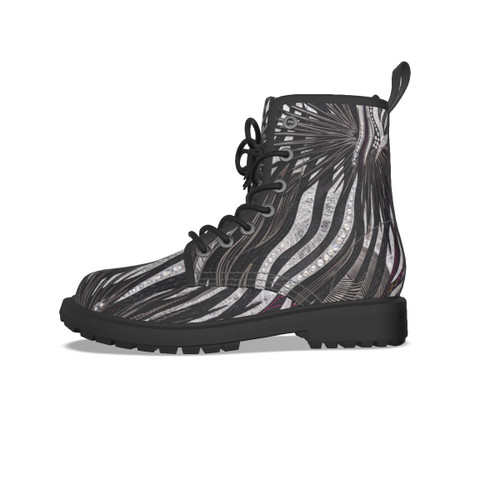All-Over Print Women's Martin Short Boots With Black Bottom PB7WZ