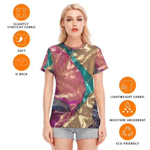 All-Over Print Women's Round Neck T-Shirt | 190GSM Cotton PB935